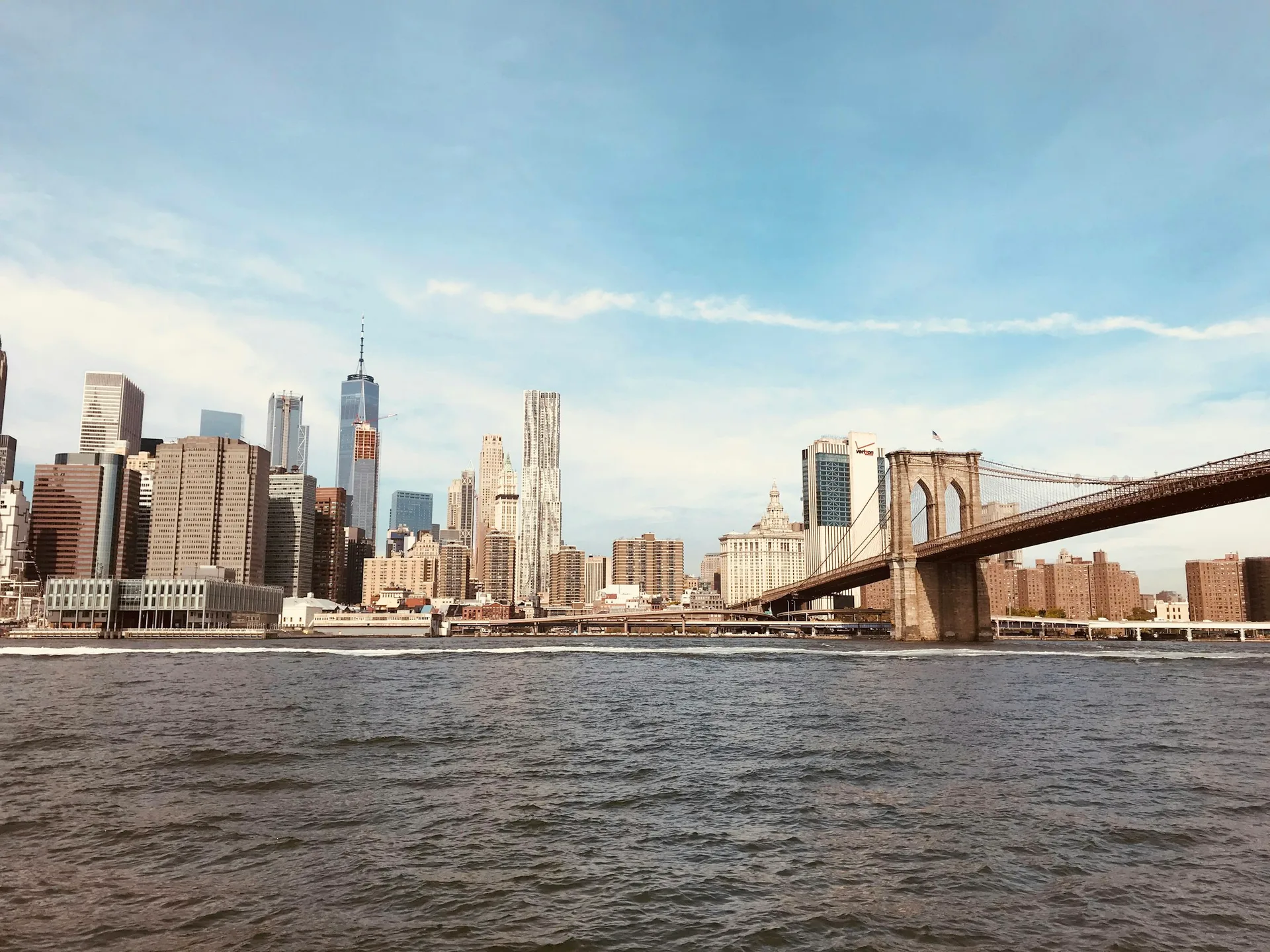 The Brooklyn Bridge and Lower Manhattan skyline